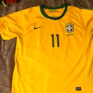 Nike #11 Robinho Dri-fit Brasil soccer Jersey